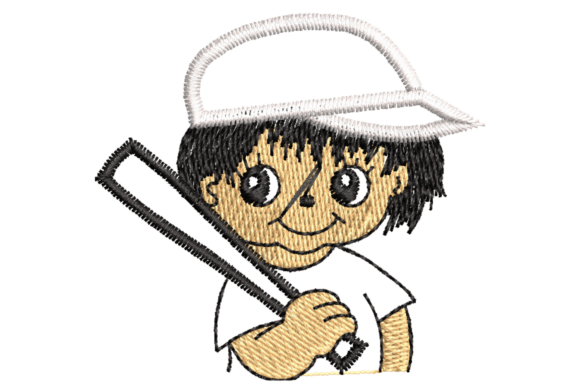 Baseball Boy Embroidery Patch Design