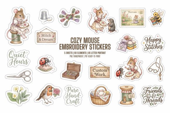 Cozy Mouse Embroidery Stickers Review for Real Projects