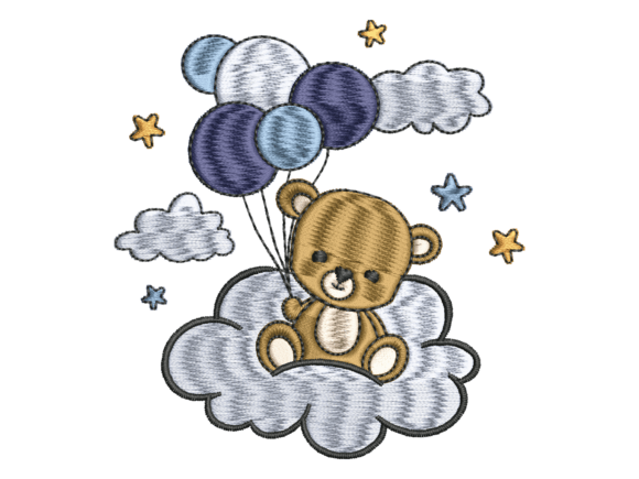 Cute Bear Balloon Embroidery: A Charming Addition to Craft Fair Goods
