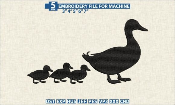Duck Family DST PES Embroidery Design Review for Business Branding