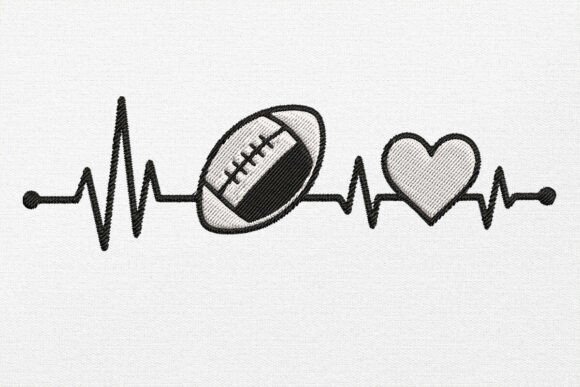 Heartbeat Football Embroidery Design: A Touch of Elegance for Personalized Gifts