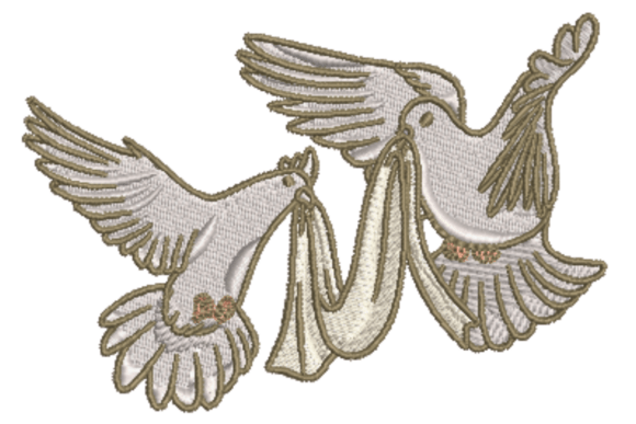 Pair of Doves Embroidery: A Graceful Design for Elegant Projects
