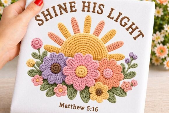 Shine His Light Floral Embroidery PNG: A Designer’s Review