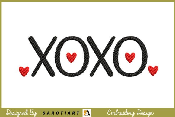 Valentine Xoxo Embroidery Design for T-Shirts